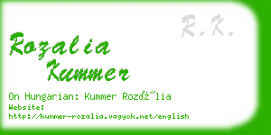 rozalia kummer business card